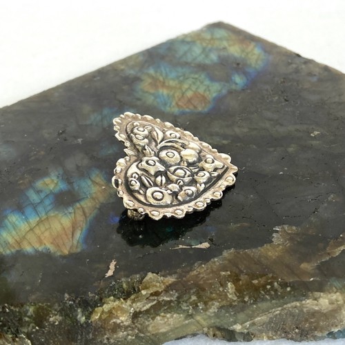 VTG MEINK Sterling Silver 925 Scrollwork Floral Flower Cherry Heart Brooch - Picture 18 of 19