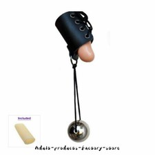 MALE ENLARGER STRETCHER BIG PENI EXTENDER METAL BALL FAUX LEATHER BELT HANGER