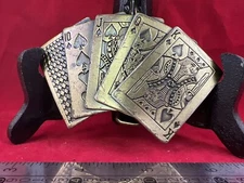 POKER ROYAL FLUSH The Great American Buckle Company Vintage Belt Buckle