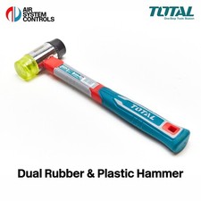 Total Tools - 40mm, Dual Rubber and Plastic Hammer, Mallet, Fiberglass Handle