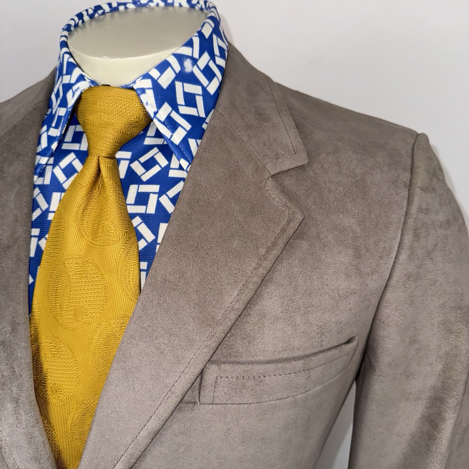 Vintage 70s Jacket Suede Blazer Mens Suit Coat Disco Peter Lyons