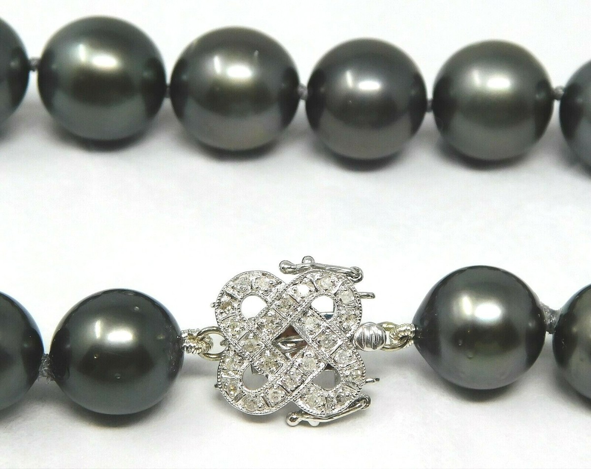 11-13.5 mm Strand South Sea Pearls 14k Gold Diamond Clasp