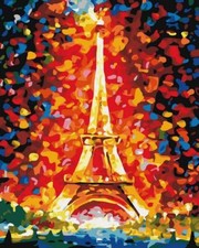 USA - DIY Paint by Number Kit Acrylic Painting Home Decor - Paris Eiffel Tower
