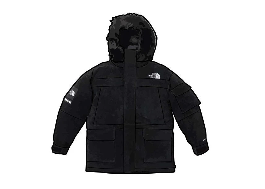 Parka Supreme The North Face en daim 600 rembourrage noir