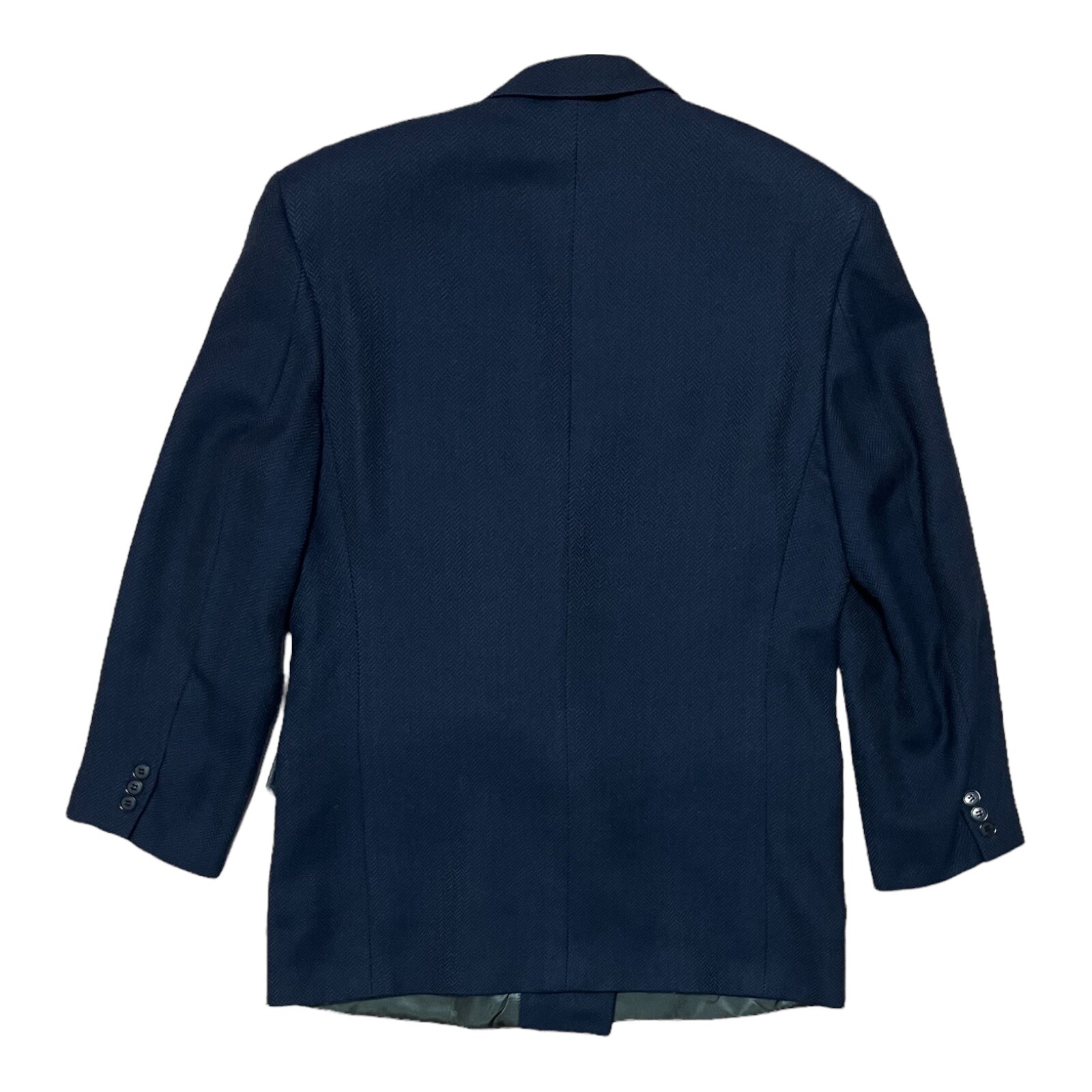 Giacca Blazer Yves Saint Laurent Lana Blu Spina di Aringa