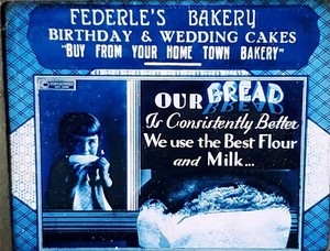 Federle's Bakery, Birthday And Wedding Cakes, Bread, Magic Lantern Glass Slide