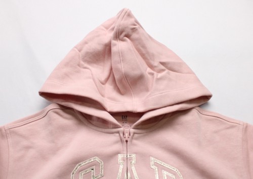 Gap Girl's Vintage Soft Arch Logo Full-Zip Hoodie EJ2 Pink Standard Medium NWT - Picture 2 of 4