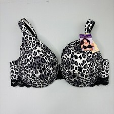 New Cacique Bra 44C Cotton Lace Trim Full Coverage Underwire Adjustable Strap