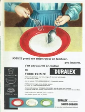 advertising 1122 1957 Duralex Saint-Gobain tempered glass Sophie as