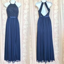 David’s Bridal Navy Blue Maxi Dress