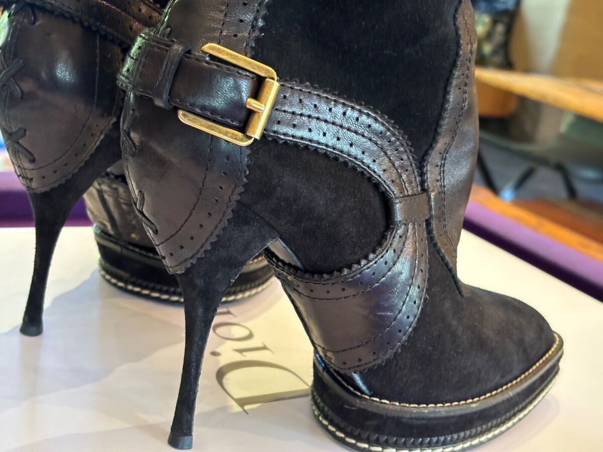 Christian Dior Intrigante suede & leather black platform Christian Dior Intrigante suede & leather black platform