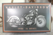 NEW Vintage 1998 Harley Davidson 1936 EL Model Hinged Tin Matchbox Matches Full