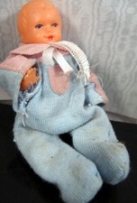 Vintage 1950s CELLULOID BABY DOLL West Germany Dollhouse Miniature