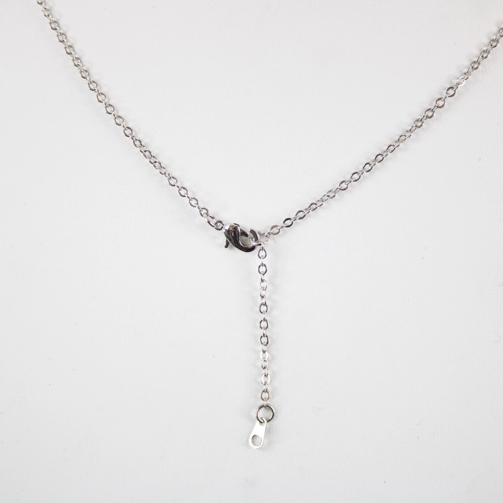 ROBIN Name NEW Silvertone Rhinestone 14.5" w 4.5" Multi Ring Ext Necklace image 12