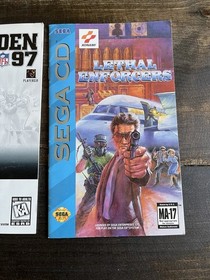 Vintage Konami Sega CD Lethal Enforcers 1993 Manual & Sega Saturn Manuals