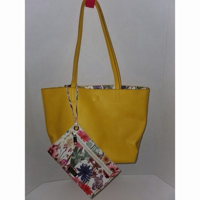 Carlos by Carlos Santana Reversible leather tote bag with wristlet 