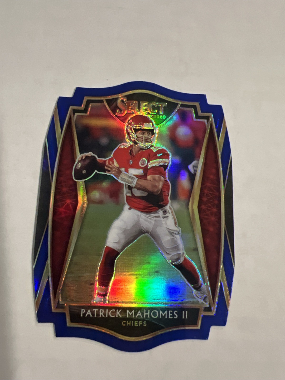2020 Panini Select - Premier Level Patrick Mahomes II #130 Blue Prizm Die-Cut