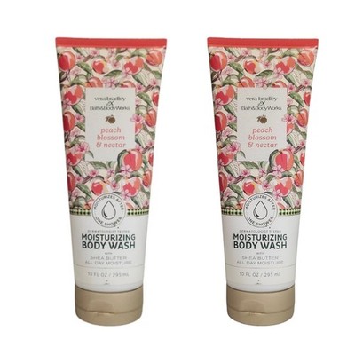 2 NEW Bath & Body Works Peach Blossom & Nectar Moisturizing Body Wash 10 OZ