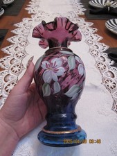 Fenton Mulberry Vase Artist Signed