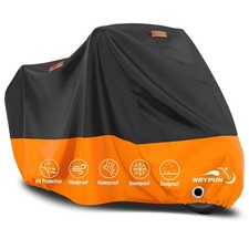 Waterproof Harley Davidson Street Glide Touring Motorcycle Cover XL Black Orange