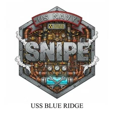 USS Blue Ridge SNIPE Decal - Military Veteran Decal - 4" Vinyl Military Decal