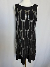 B Smart Sleeveless Black Sequin Sheath Dress Size 10 Cocktail Party Evening