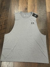 Under Armour Men's UA Sportstyle Left Chest Cut-Off Tank Top   Gray 2XL - NWT