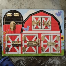 Melissa  Doug Wooden Barn Toy Farm Animals Ages 3 Preschool Latches 2016
