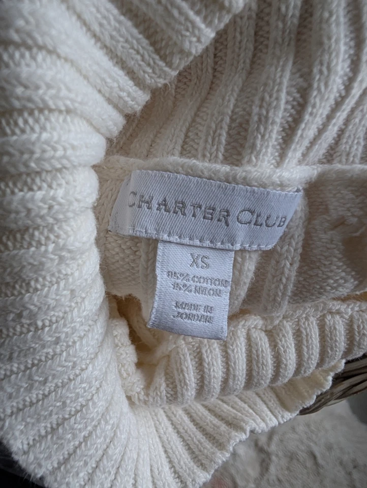 Suéter de malha vintage feminino Y2K XS malha de cabo creme núcleo de escritório gola alta anos 90 - Imagem 4 de 4