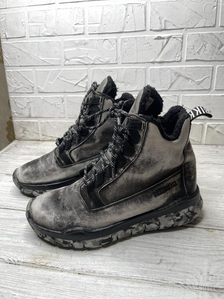 Men Dirk Bikkembergs Boots Grey Leather 39.5
