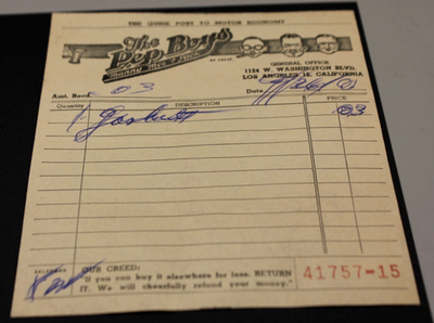 #ad Pep Boys hand Written Auto parts Receipt Logo $3.99