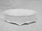 Vintage Fostoria Milk Glass Trinket Box – Floral Embossed Oval Vanity Dish 6"