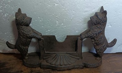 Scottie Dogs  Business Card Holder Cast Iron 11.5'' Home Office Desk Gift