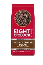 Eight O'Clock Coffee Medium Roast Whole Bean 100% Colombian Peaks Coffee 30 oz