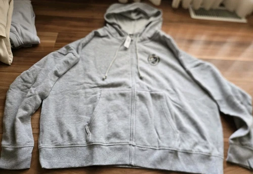UNDERCOVER Felpa con cappuccio e zip Victorias Secret ROSA campus cane XXL edera pile grigio nuova con etichette
