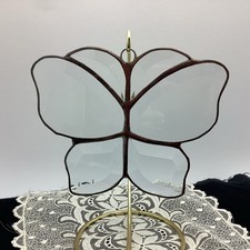 Butterfly Beveled Clear Stain Glass Sun Catcher 6  Long 5  Tall