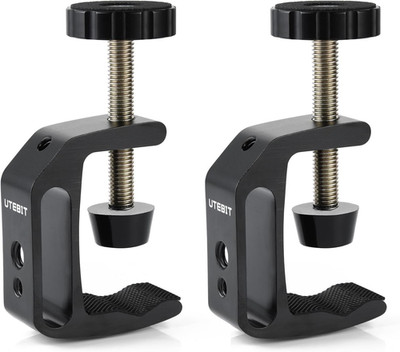 Small C Clamps 2 Inch with 1/4'' and 3/8'' Thread Hole for Desktop Mount Tables De