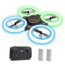 Kids Drone with LED Lights RC Quadcopter Propeller Full Protect Easy to BLACK