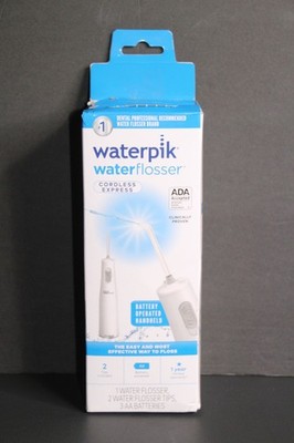 Waterpik Cordless Water Flosser White   AA Battery Powered   Oral Irrigator