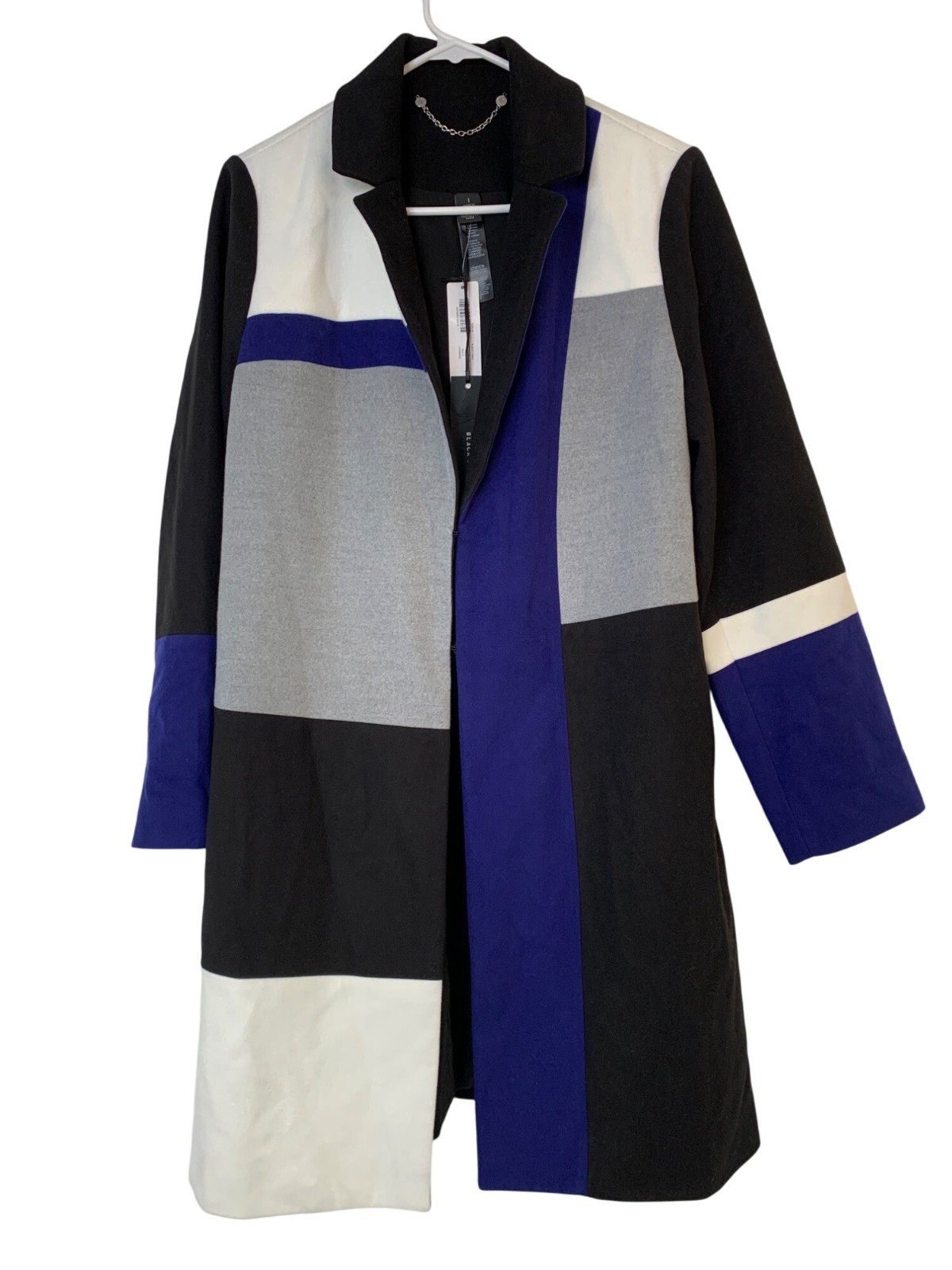 Chicos Black Label Size 8/10 M Patchwork Topper Coat RD10711 $259 NWT image 7
