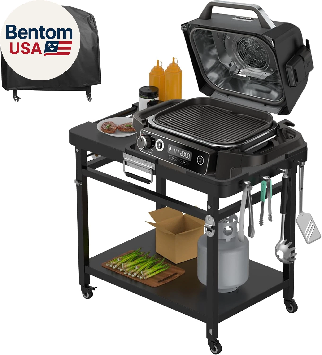 Grill Stand for Ninja Woodfire Outdoor Portable Prep Cart Table Station for Ninj
Opens in a new wind