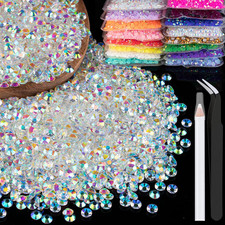 5000Pcs 3Mm Resin Rhinestones Bulk, Transparent AB Flatback round Jelly Rhinesto