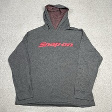 Snap On Hoodie Mens L Gray Pullover Tools Racing Lightweight Logo Sweatshirt