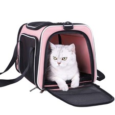 Soft Pet Carrier for Medium Cats and Small Dogs with Cozy Bed, 3 Doors, Entrance