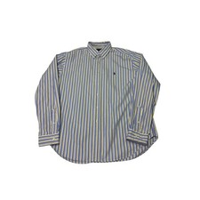 Polo Ralph Lauren Classic Fit XL Striped Button Down Shirt Blue Yellow Cotton