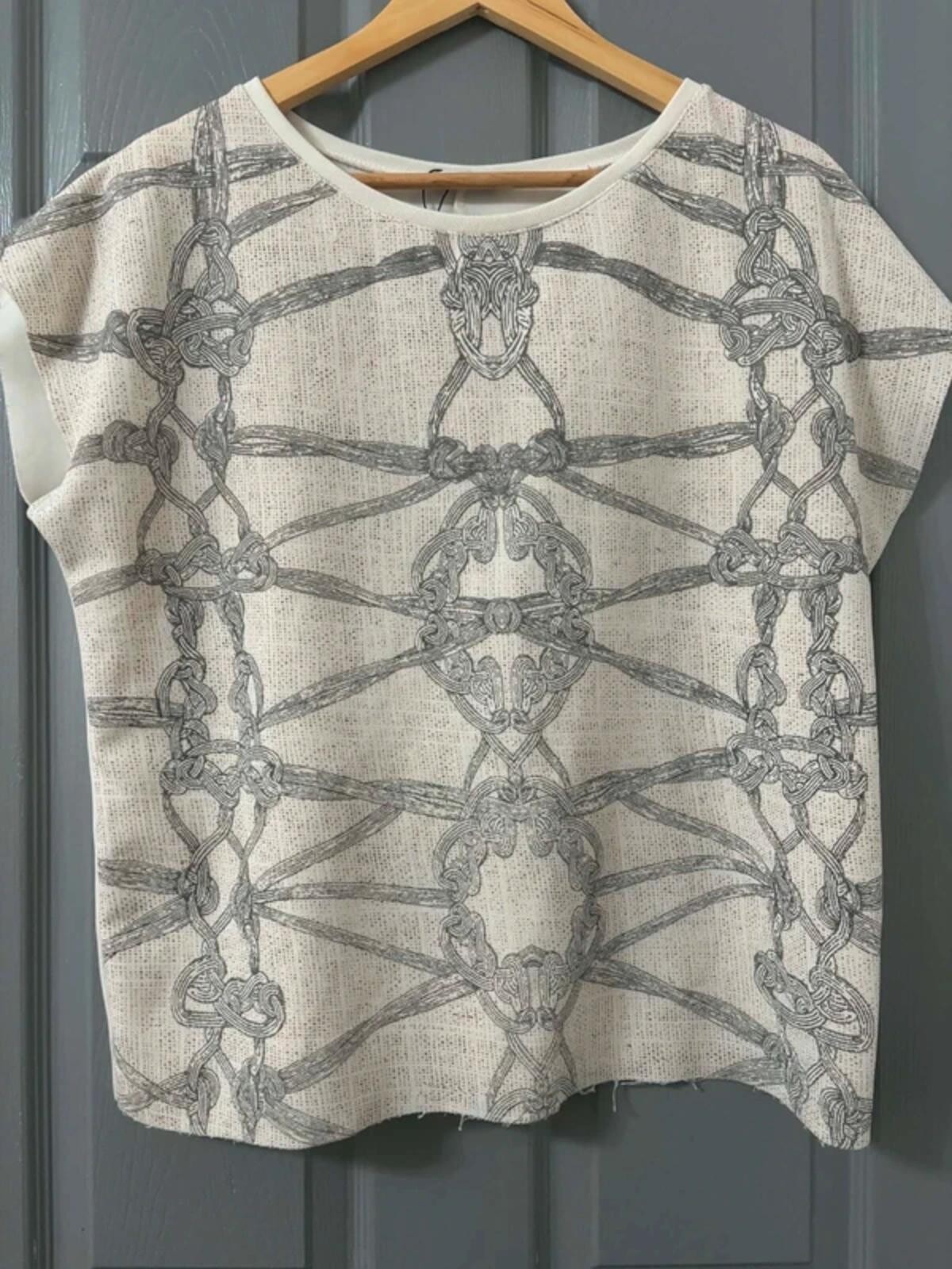 Zara Woman Basic Collection Rope Print Top Size M