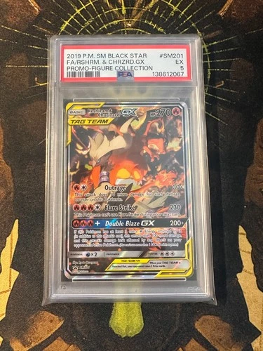 Pokemon Reshiram Charizard GX SM201 Promo Full Art PSA 5