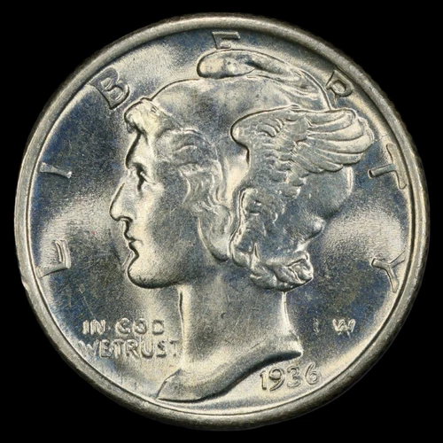 1936 Mercury Silver Dime 10C - PCGS MS65 - 0287