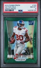 2012 Panini Prizm Green Prizm Victor Cruz #129 PSA 8