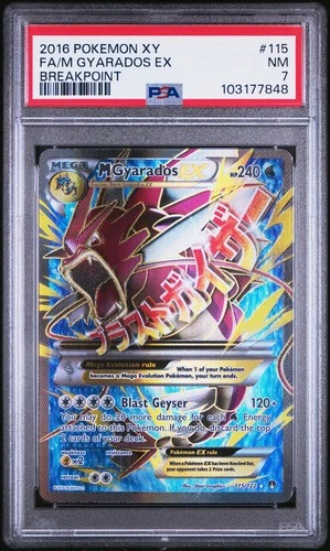 PSA 7 Pokémon M Gyarados EX Full Art Holo 115/122 Breakpoint Ultra Rare English